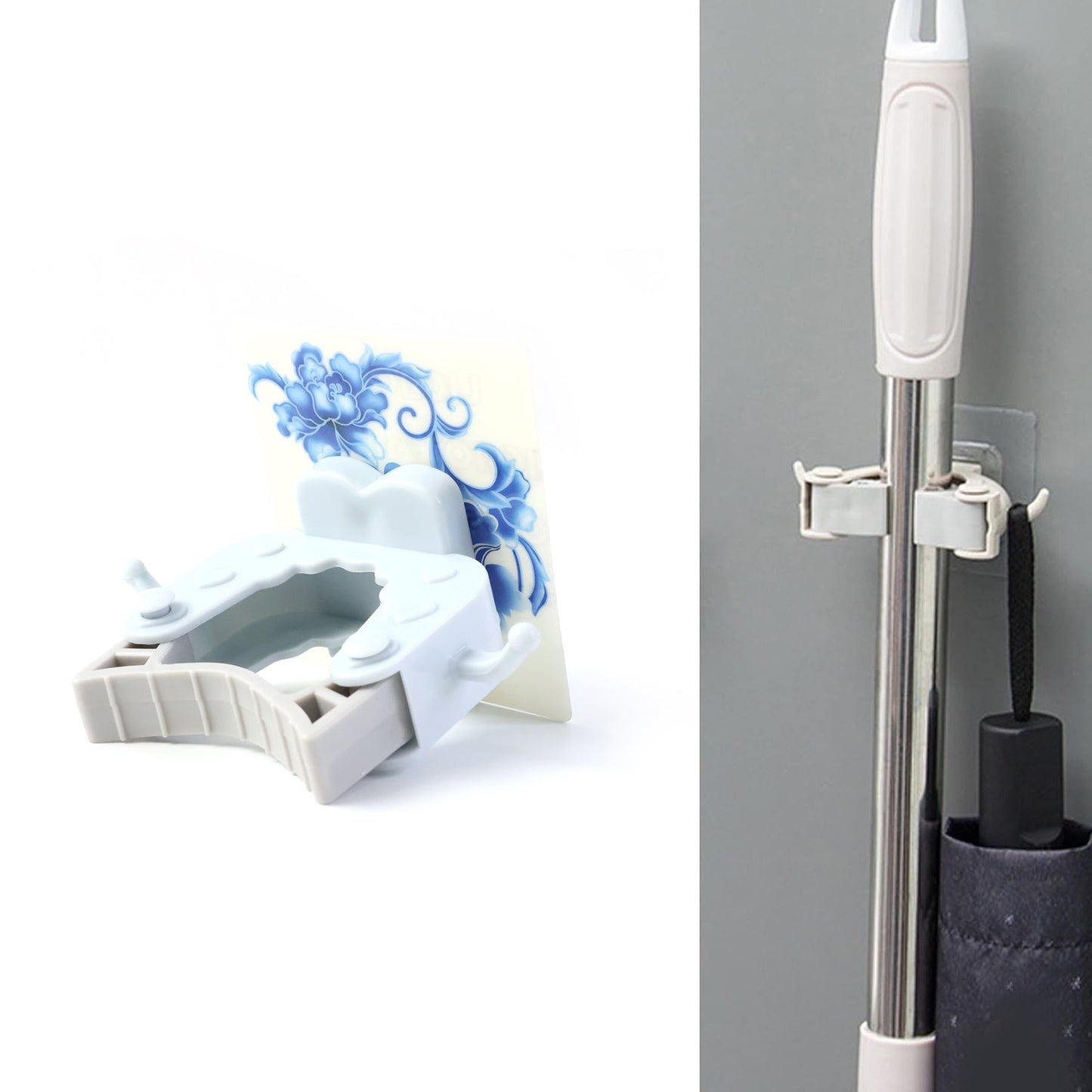 Clutter-Free Storage Mop & Broom Holder Clip – Strong #2