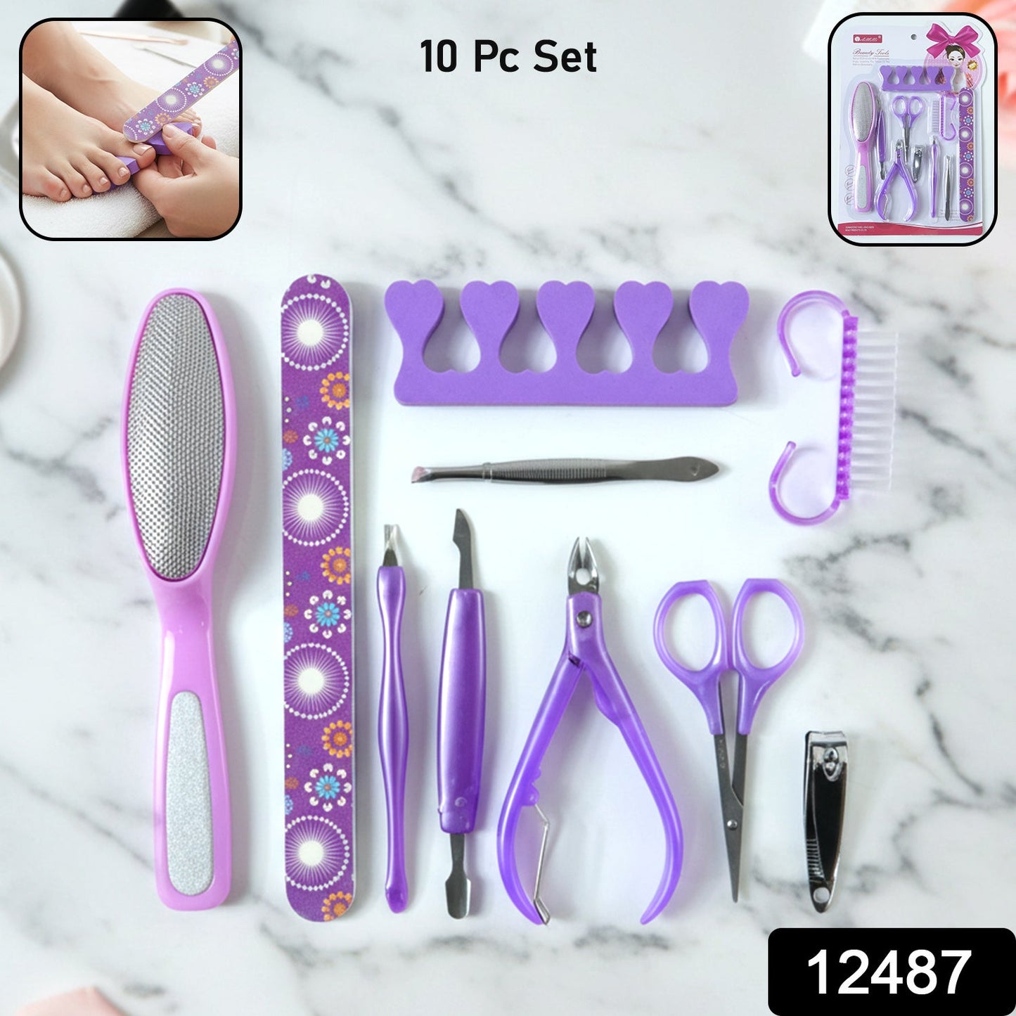 Manicure & Pedicure Nail Care Tool Set – Complete 10-Piece Grooming Kit