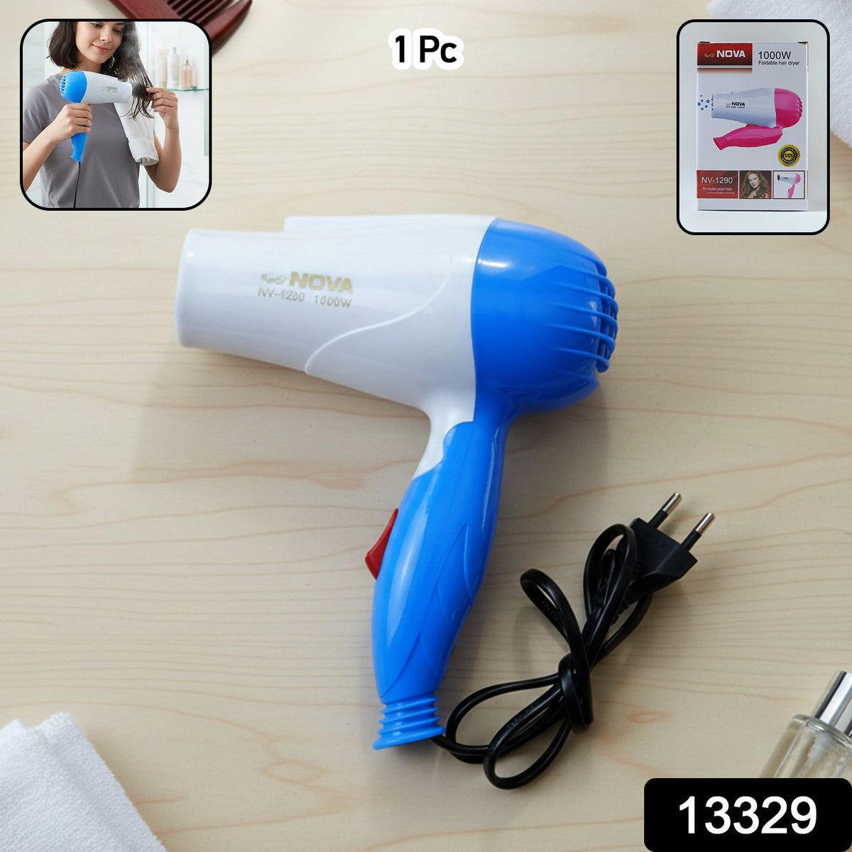 Foldable Hair Dryer – Compact & Travel-Friendly for Quick Drying