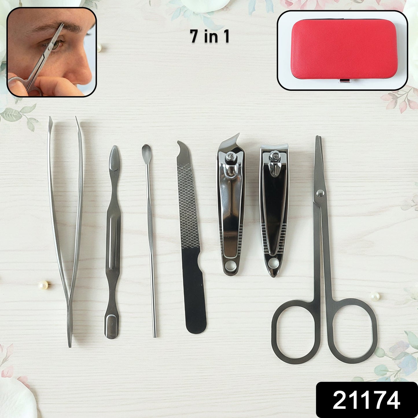 Manicure & Pedicure Grooming Kit – 7-in-1 Stainless Steel Set