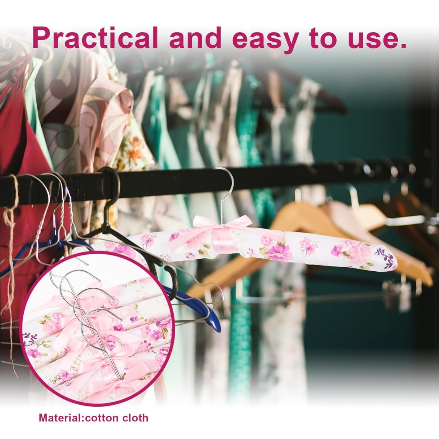 Ergonomic Padded Floral Clothes Hanger – Satin-Cushioned