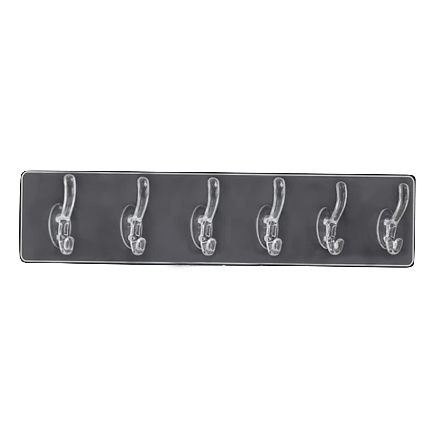 Heavy-Duty Wall Hook Rail – 6-Pin Transparent Golden