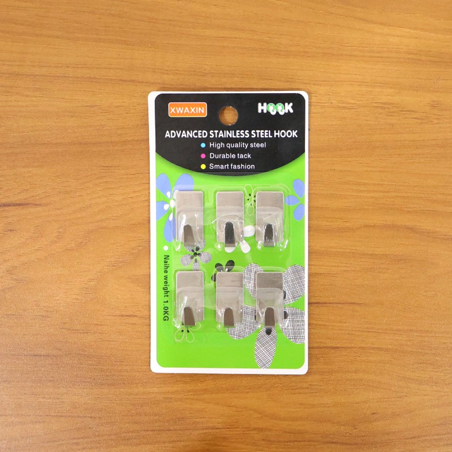 Self Adhesive Wall Hooks – Strong Hold, No Drilling, 6 Pc