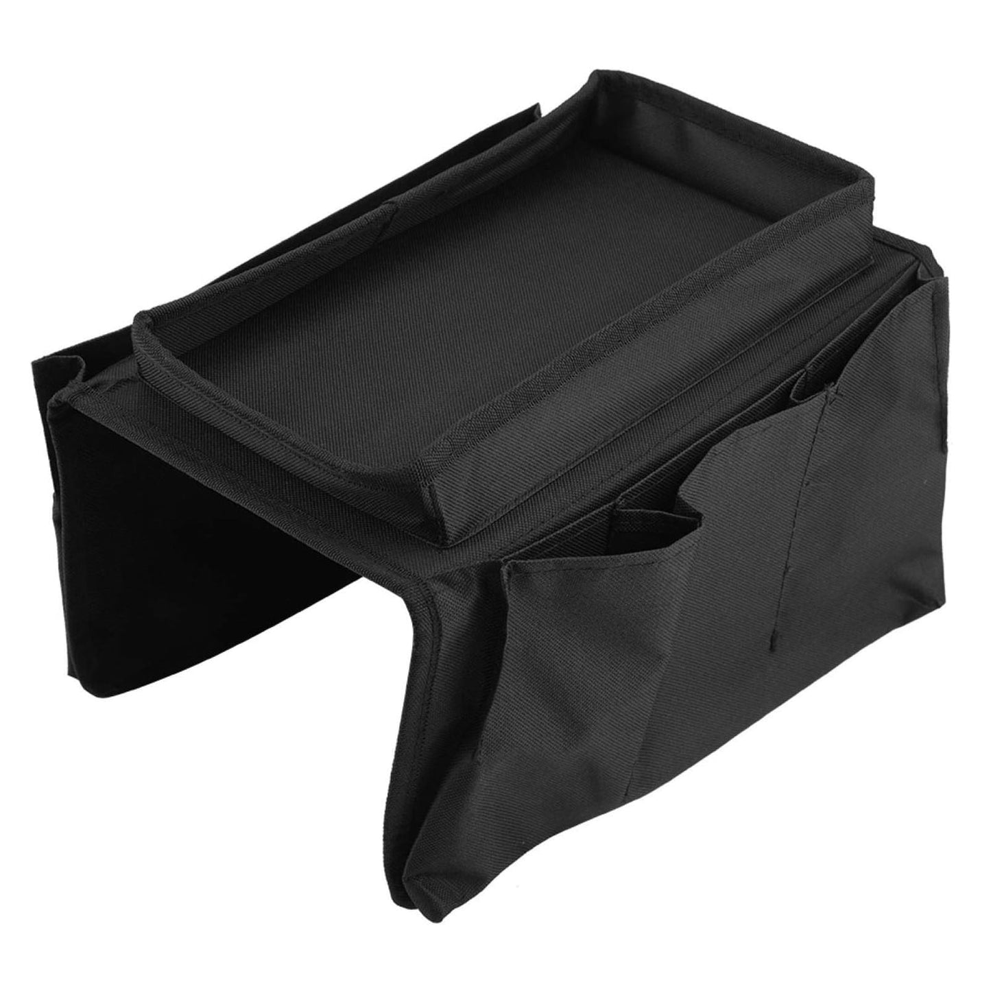 Mess-Free Sofa Armrest Organizer – Black Storage Caddy