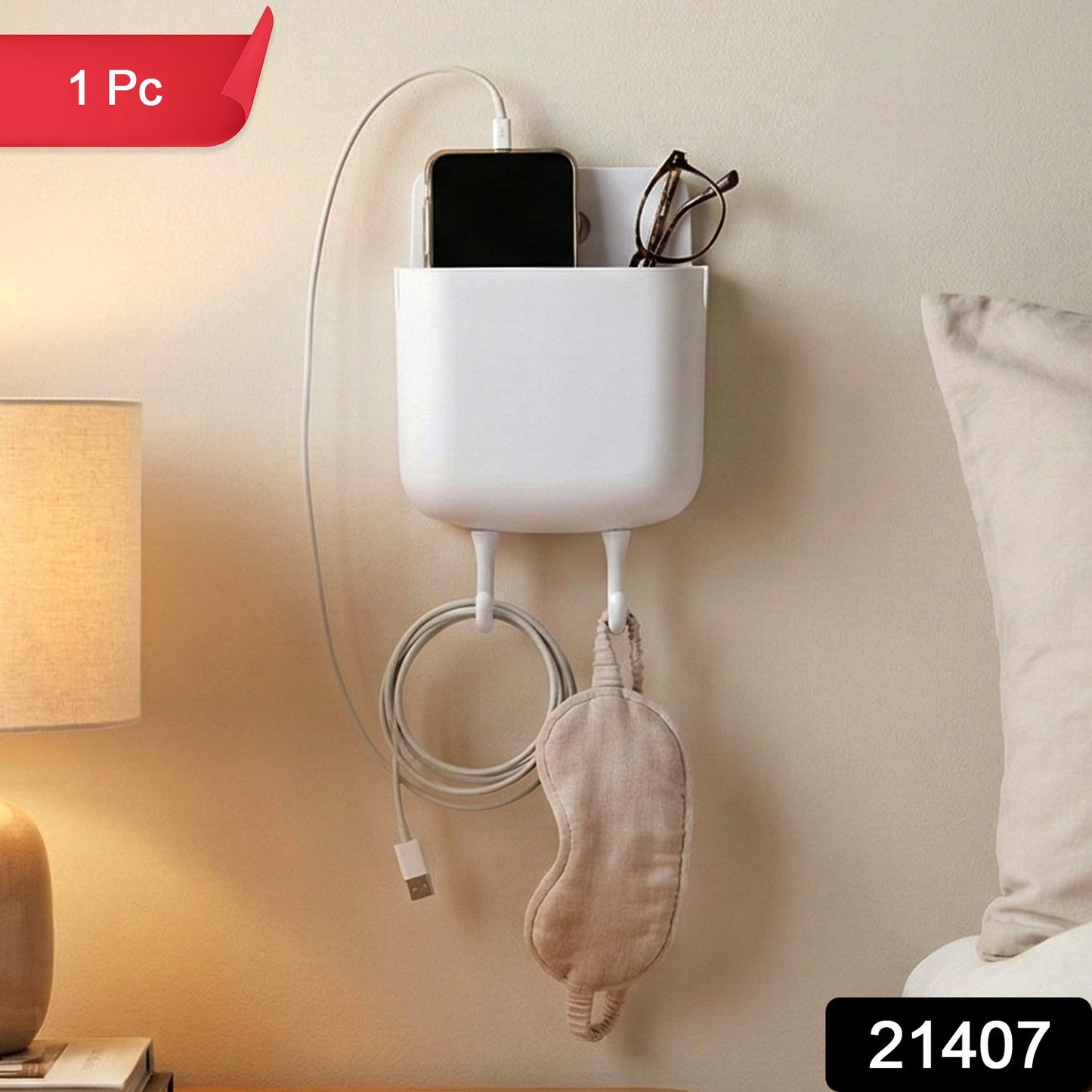 Space-Saving Wall Mounted Mobile Charging Holder – Organizer - main product view