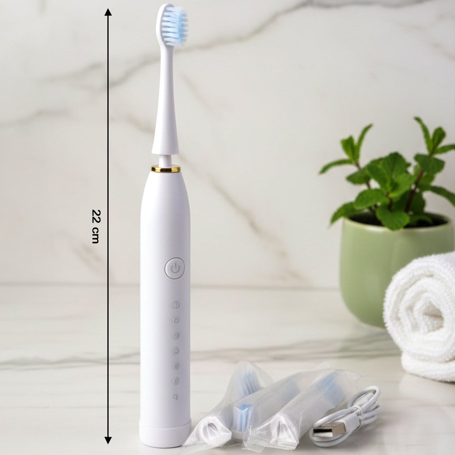Electric Toothbrush – Rechargeable with 3 Extra Replacement Heads