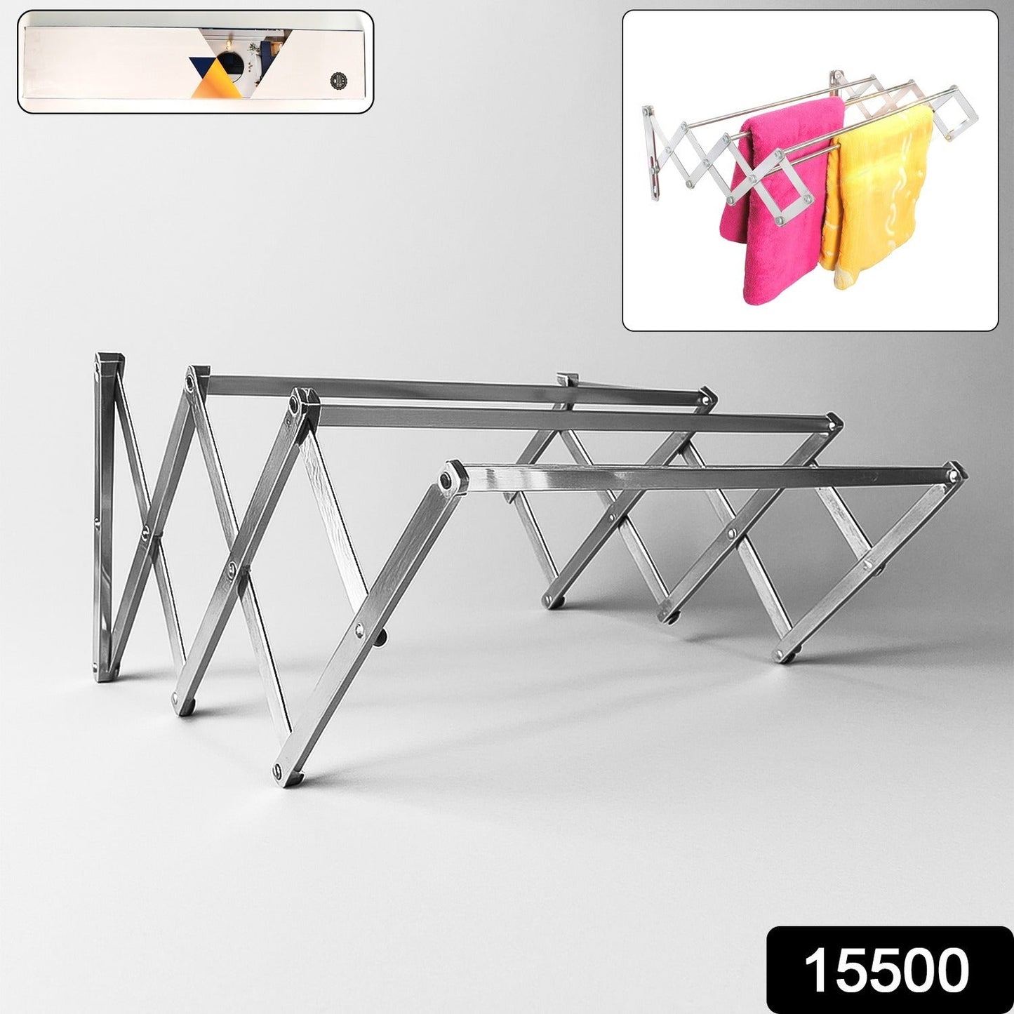 Space-Saving Stainless Steel Folding Clothes Drying Rack – Durable - main product view