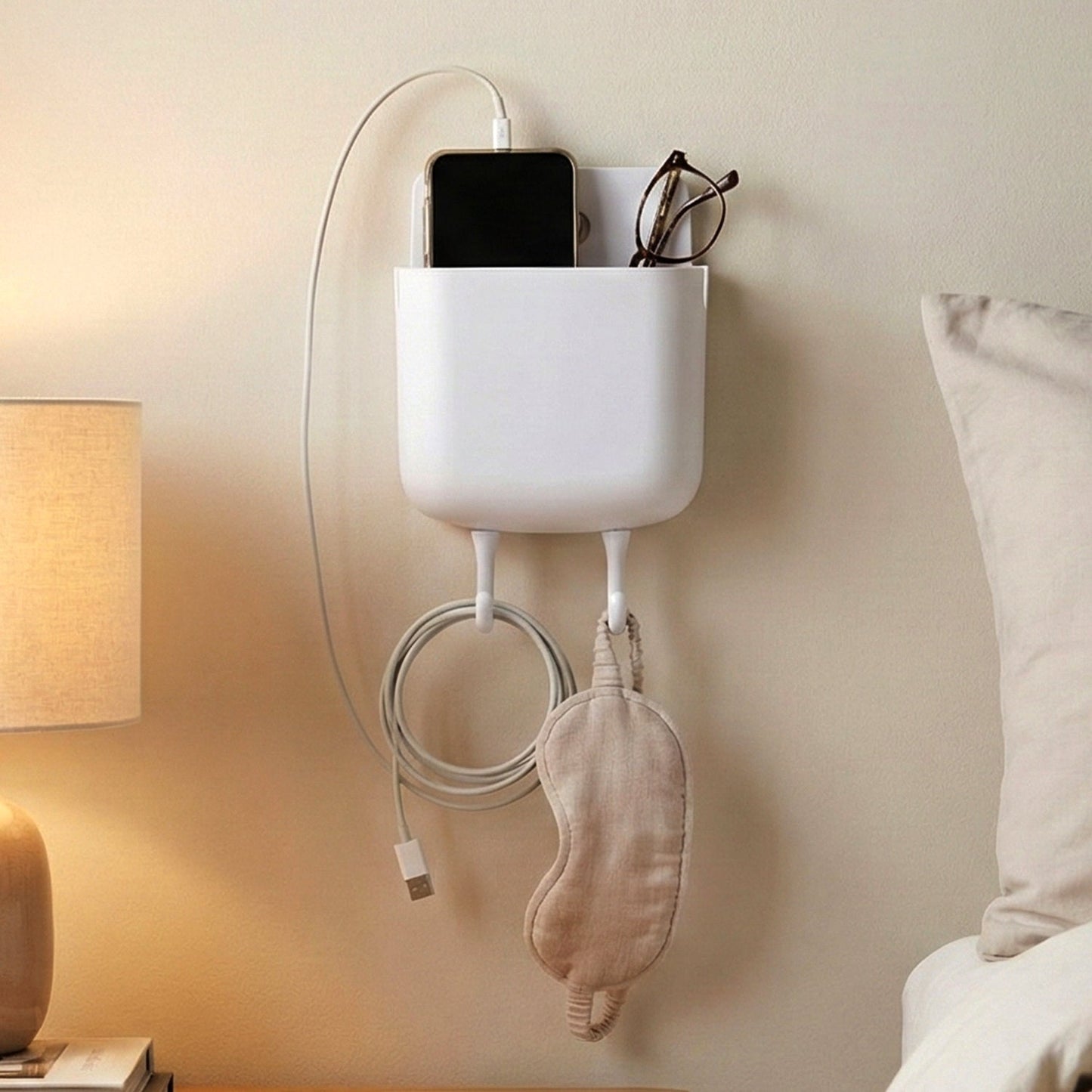 Space-Saving Wall Mounted Mobile Charging Holder – Organizer