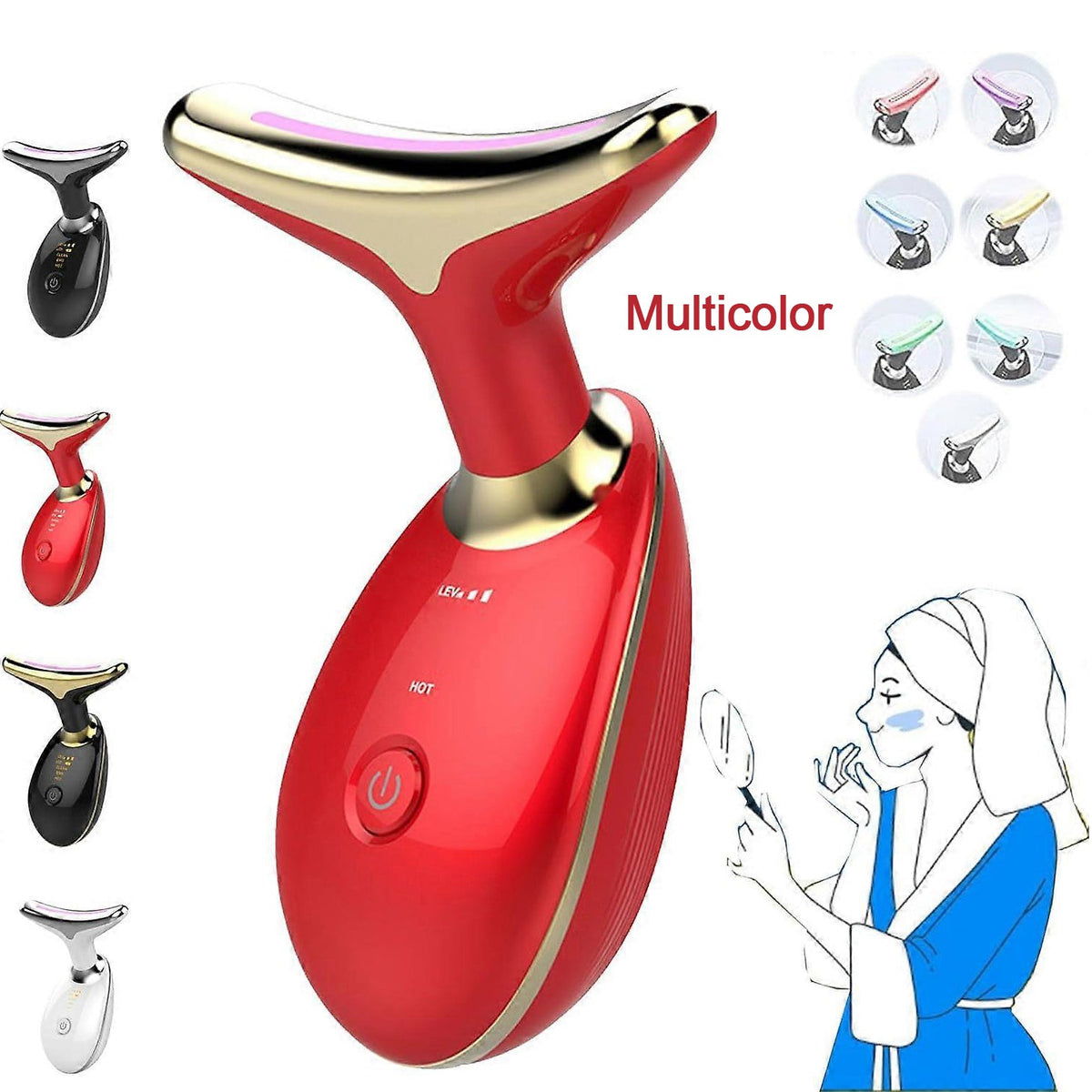 Electric Face Massager – LED Photon Wrinkle Remover