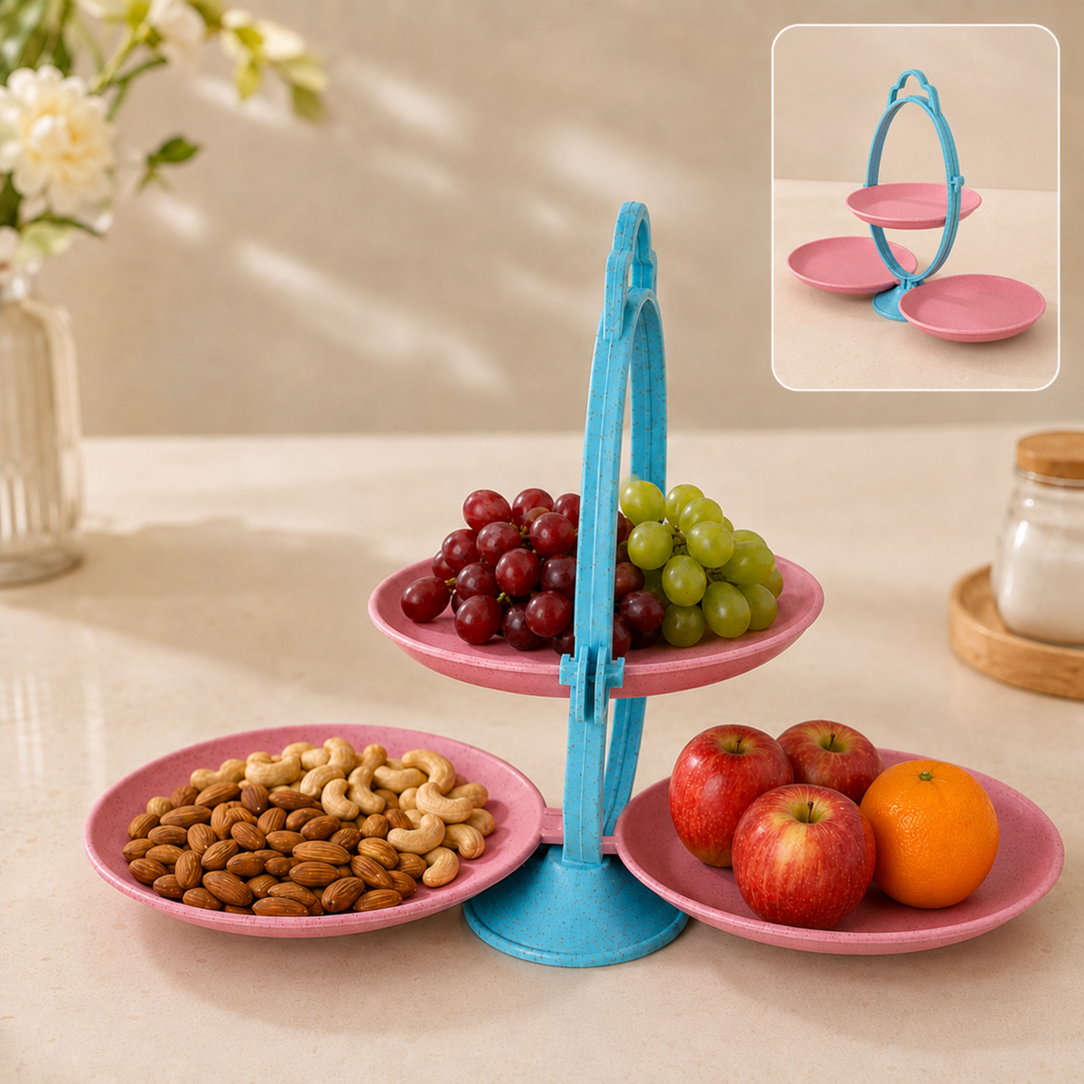 Foldable Fruit Plate – Space-Saving Multi-Use Kitchen Organizer - view 1