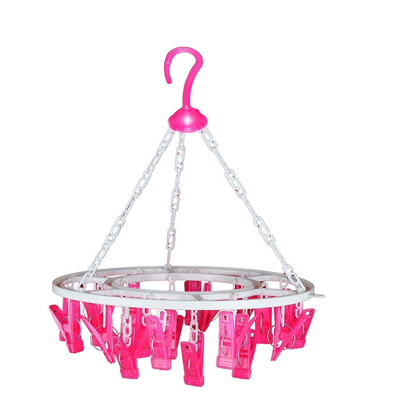 Space-Saving Cloth Drying Hanger – Round with 24 Clips