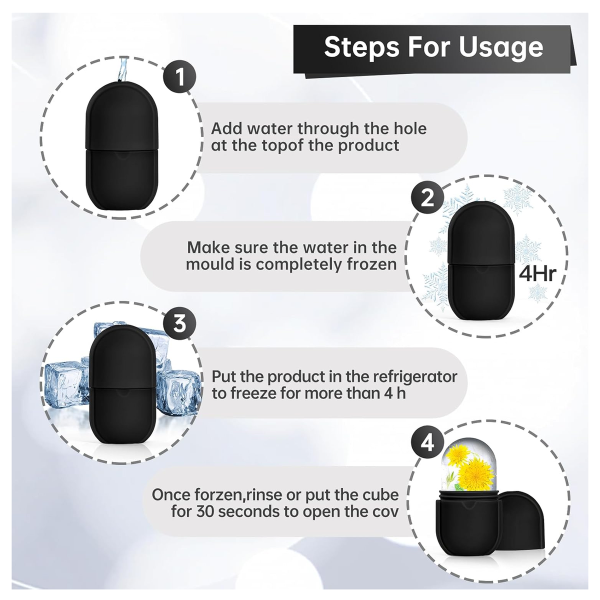 Ice Roller for Face – Reusable Facial Massager & Eye Relief