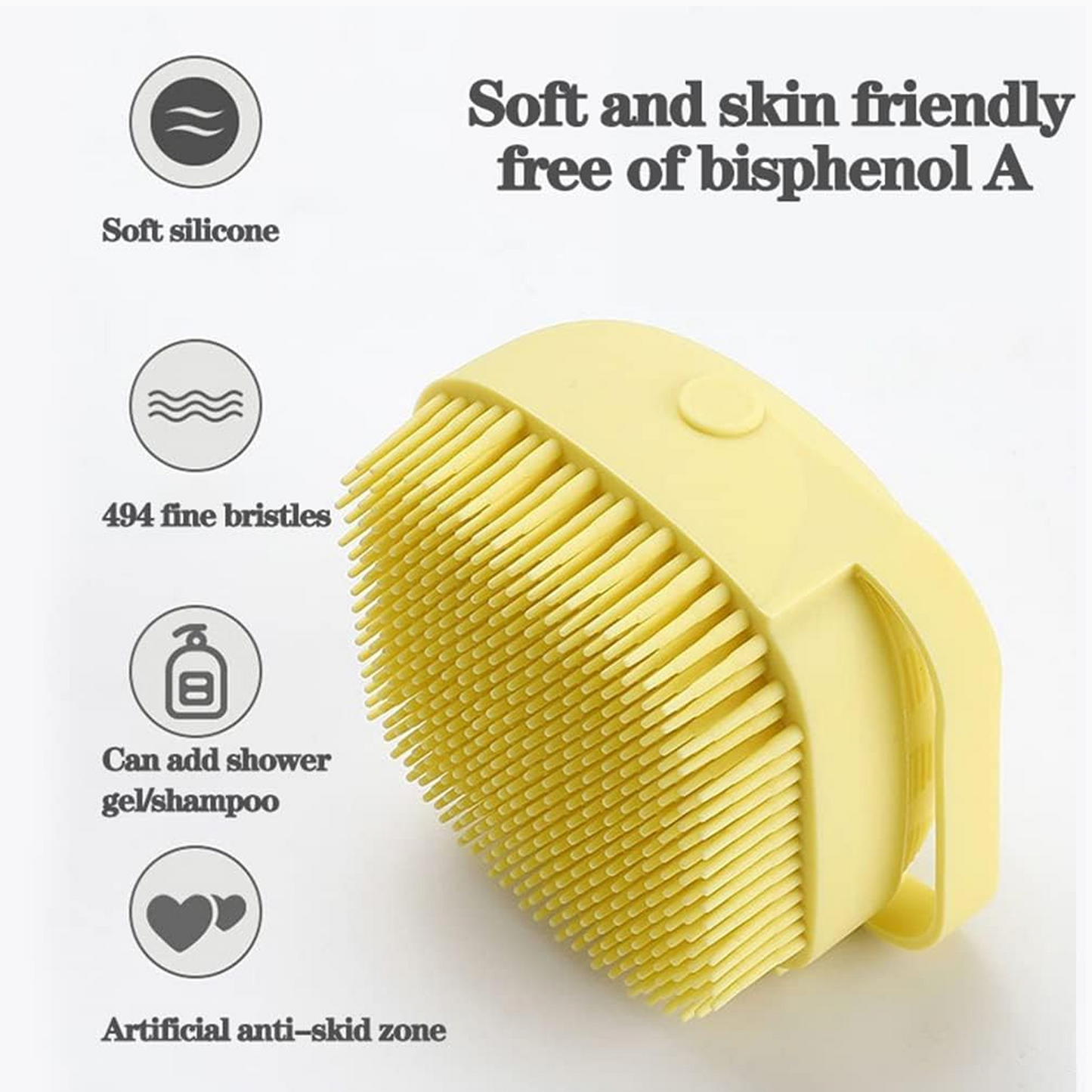 Silicone Bath Brush – Massage & Shampoo Dispenser for Shower | VelvaBloom