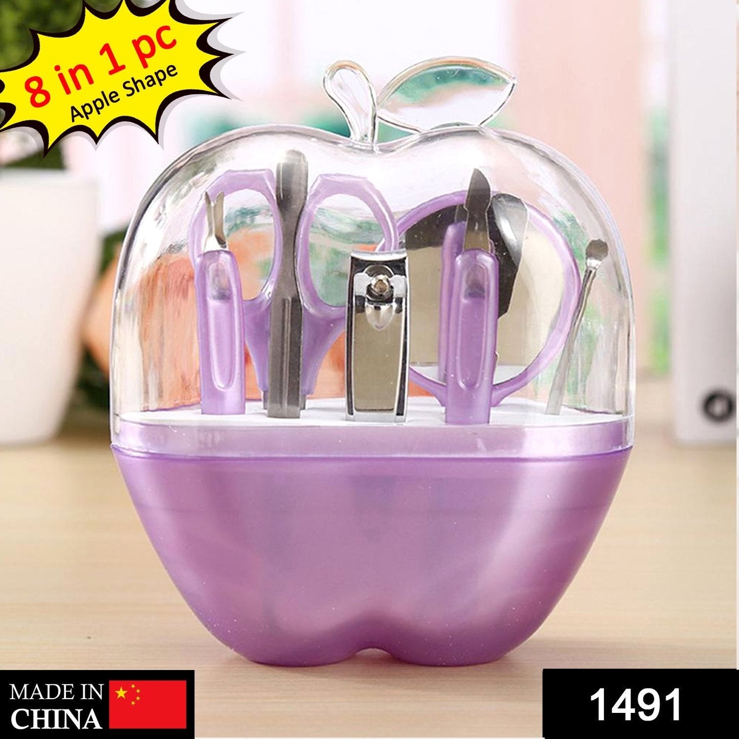Apple Shape Manicure Set – 8-in-1 Stainless Steel Kit | Indo Glow