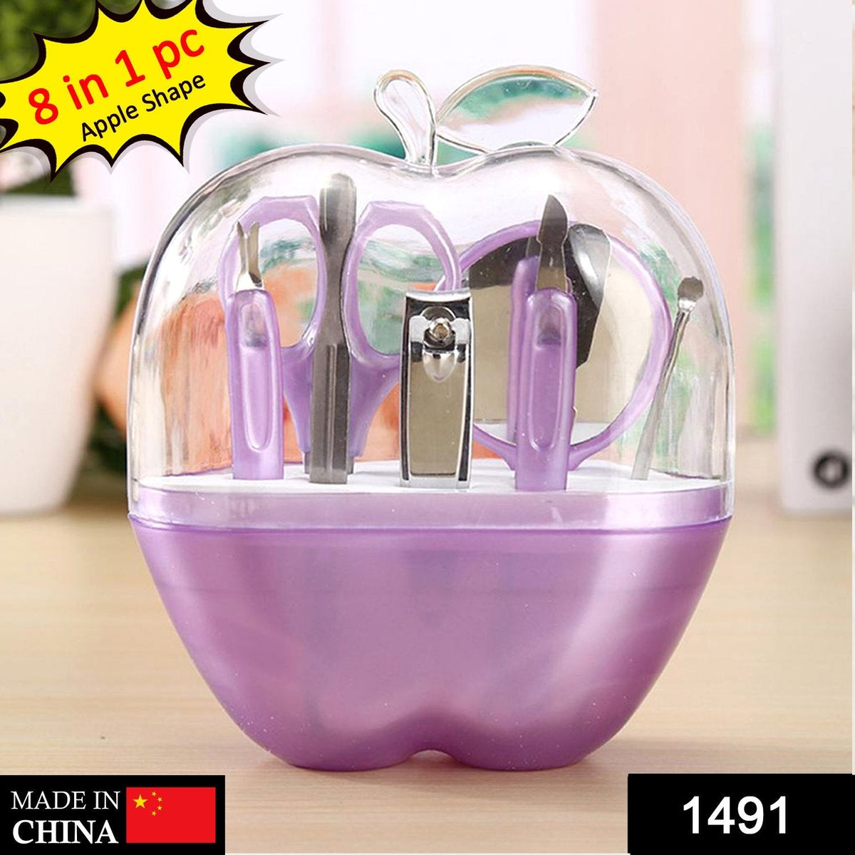 Apple Shape Manicure Set – 8-in-1 Stainless Steel Kit