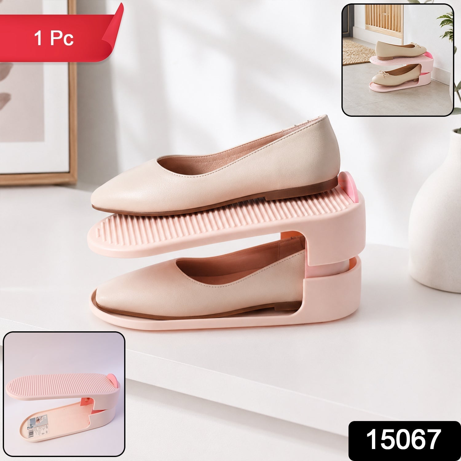 Space-Saving Adjustable Shoe Storage Rack – Stackable Design - main product view