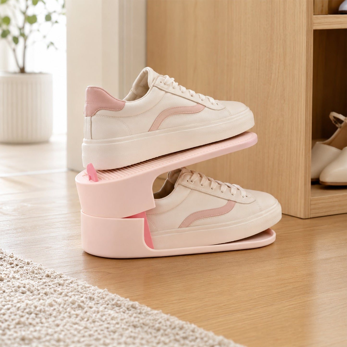 Space-Saving Adjustable Shoe Storage Rack – Stackable Design
