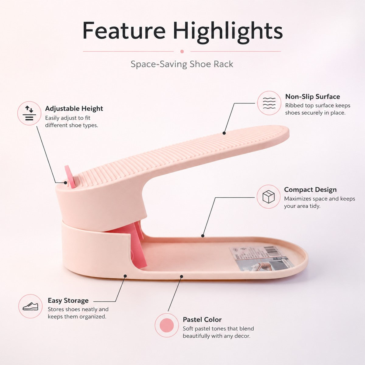 Space-Saving Adjustable Shoe Storage Rack – Stackable Design