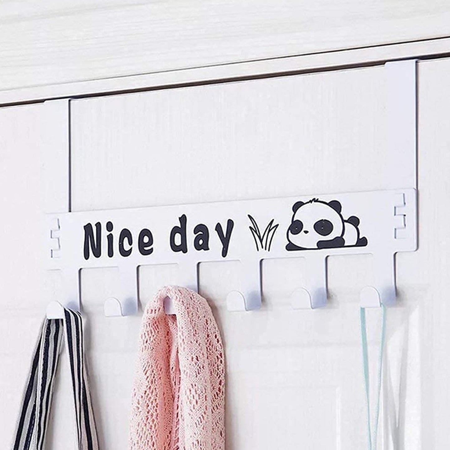 Heavy-Duty Over Door Hook Hanger Rack – 6-Hook Organizer - main product view