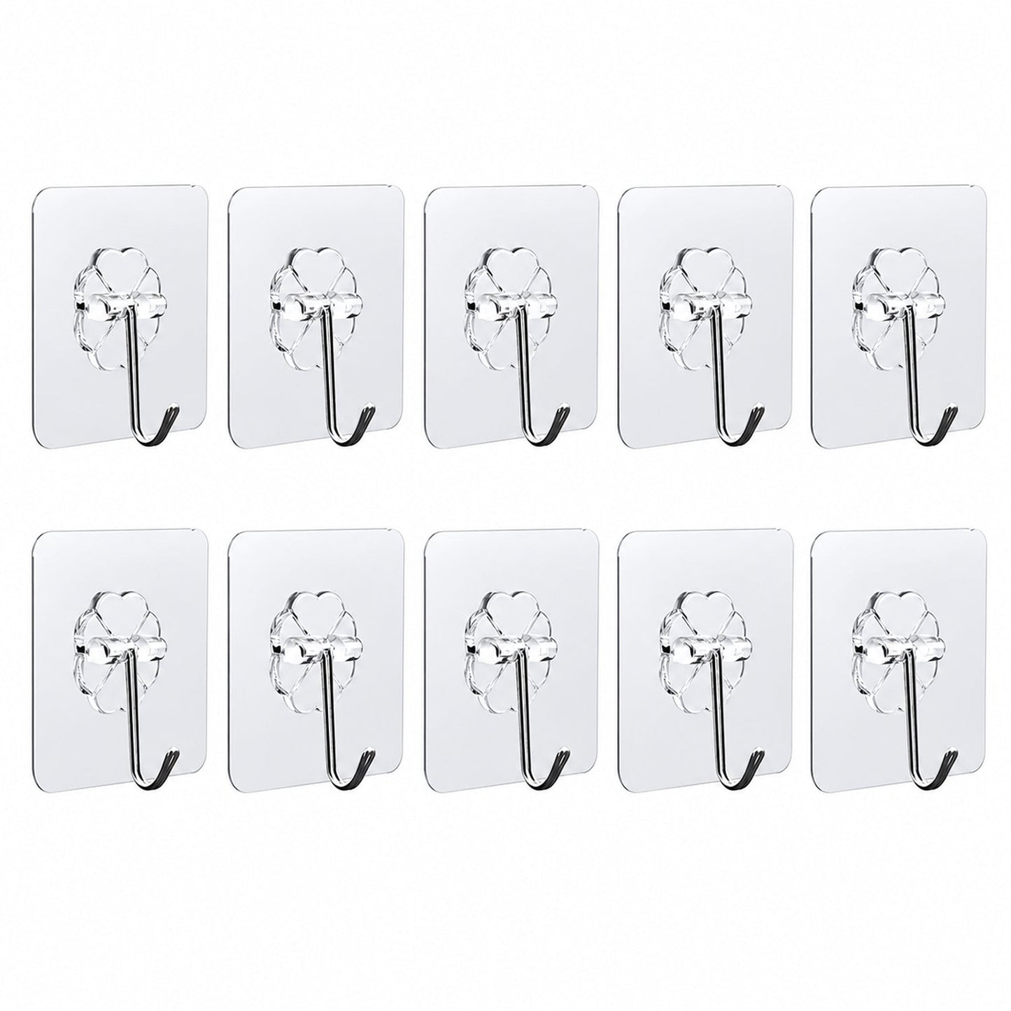 Strong Transparent Adhesive Wall Hooks – Pc Set for Home