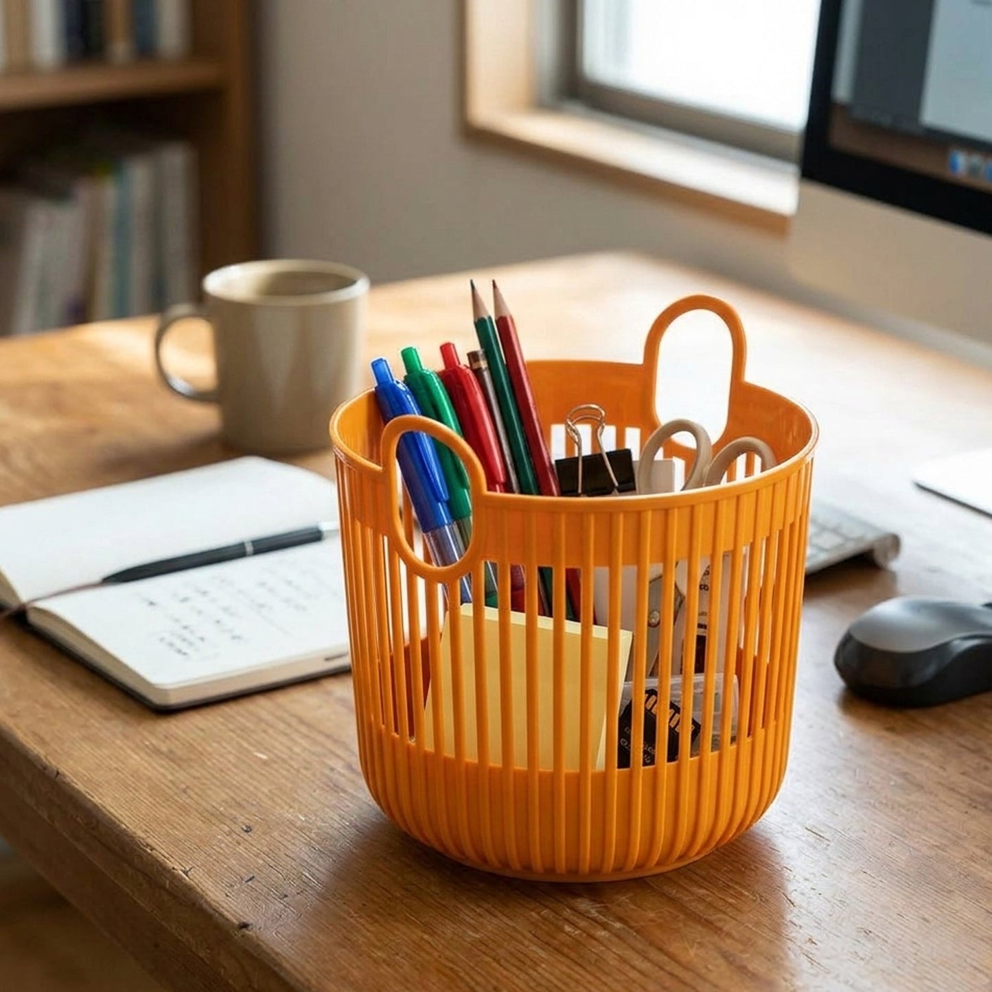 All-in-One Plastic Round Storage Basket – Durable