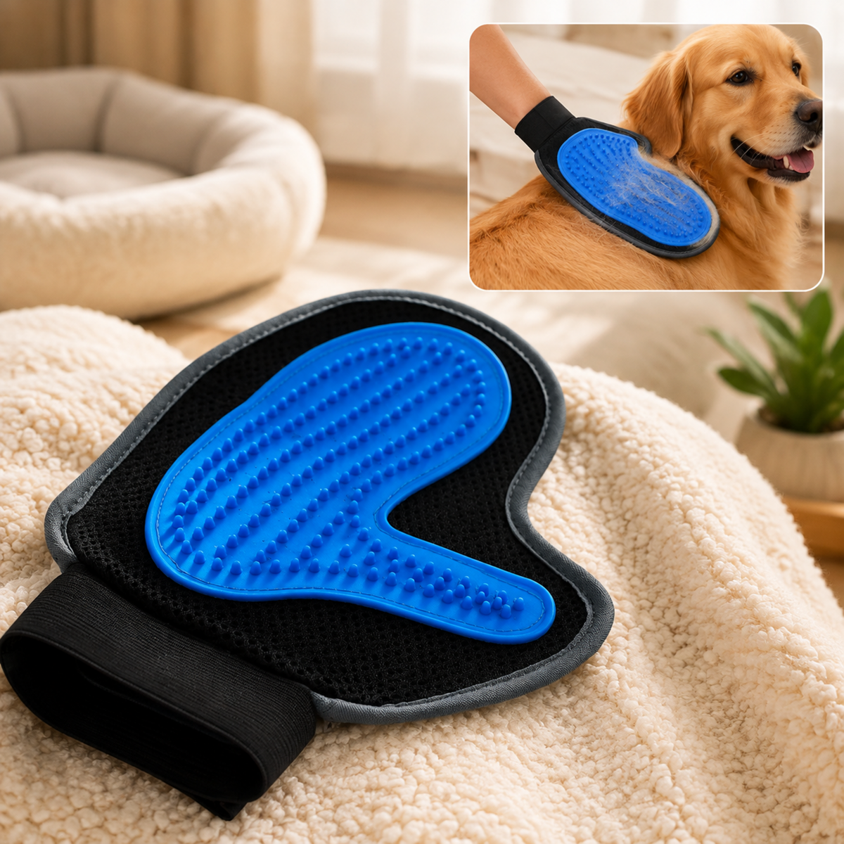 Pet Grooming Glove – Gentle Deshedding & Massage Tool for Pets - view 1