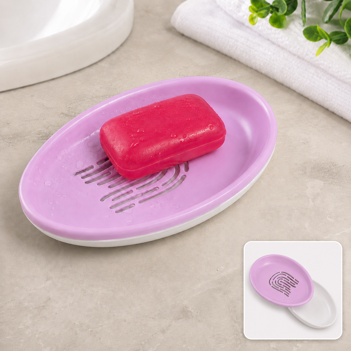 Soap Dish with Drain – Double-Layer Self-Draining - view 1