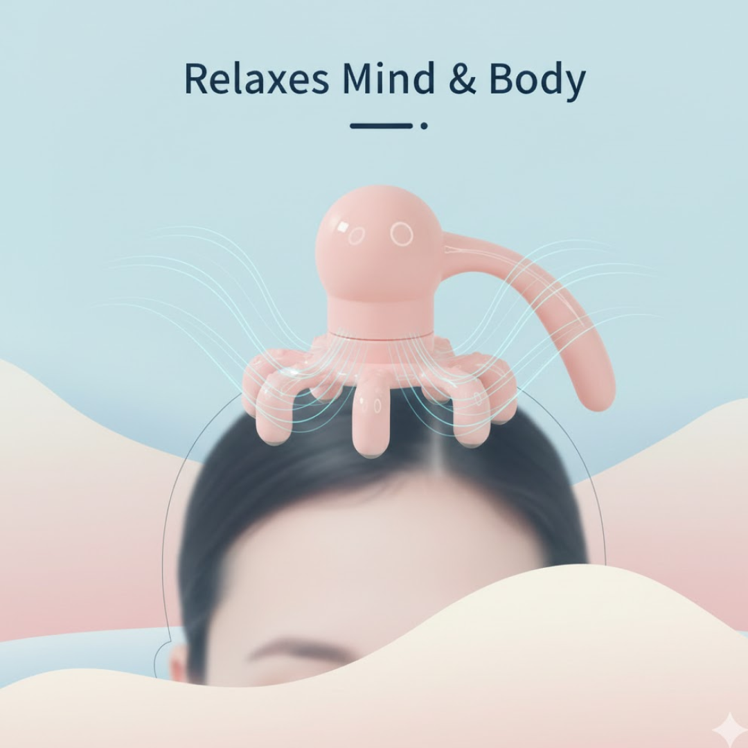 Octopus Head Massager – Ergonomic Stress Relief Tool