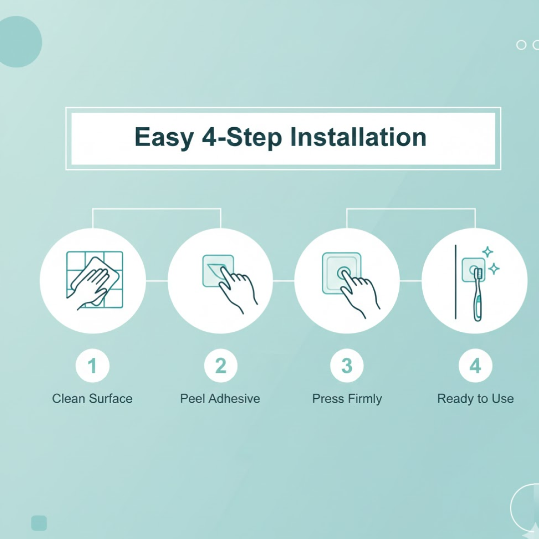 Reusable Self-Adhesive Wall Hook – Drill-Free, Waterproof