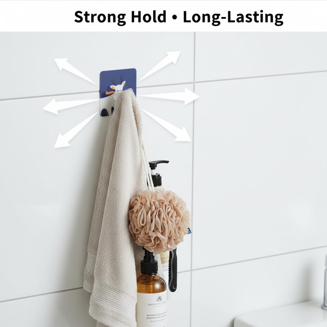 Reusable Self-Adhesive Wall Hook – Drill-Free, Waterproof