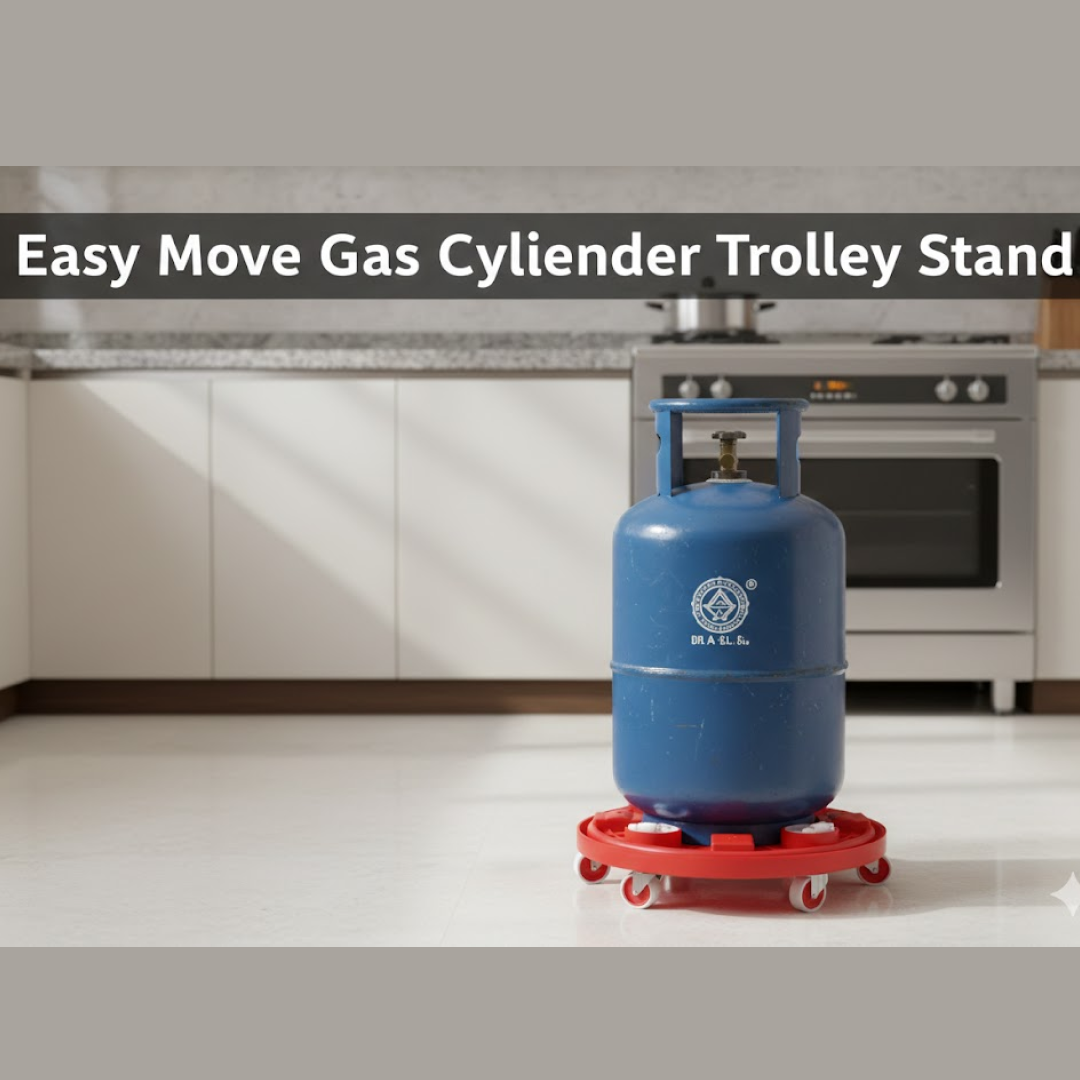Premium-Finish Gas Cylinder Trolley – Movable Wheels