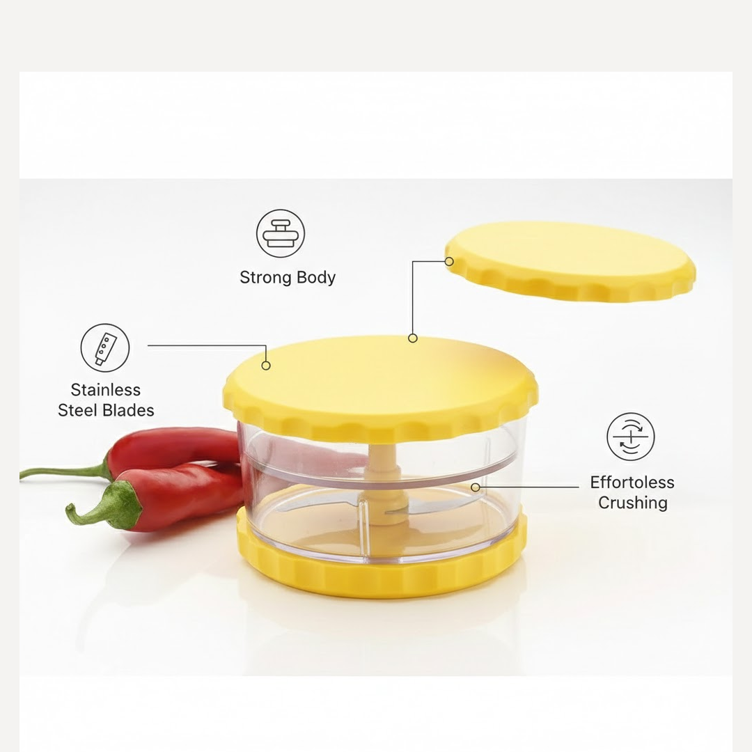 All components of the manual grinder disassembled for easy cleaning.