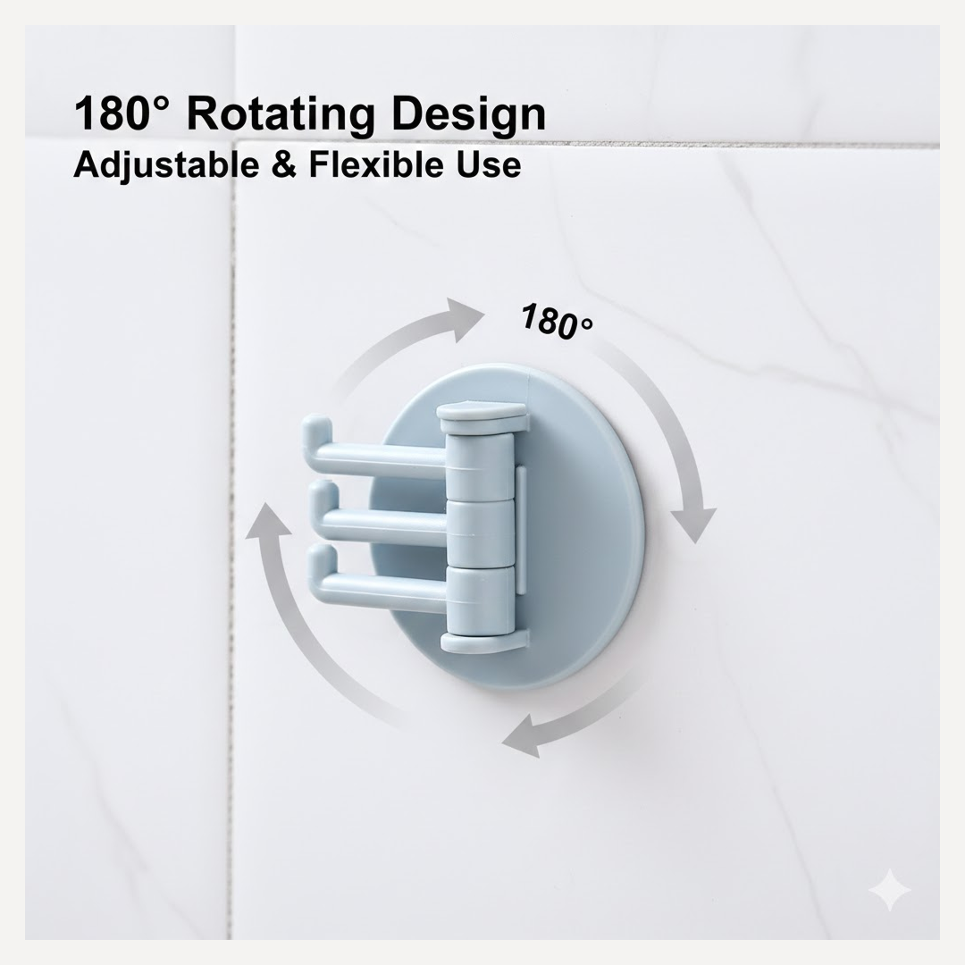 Clutter-Free Storage Punch-Free Sticky Hook – 3-Hook - main product view