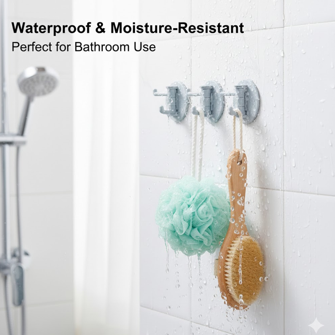 Clutter-Free Storage Punch-Free Sticky Hook – 3-Hook