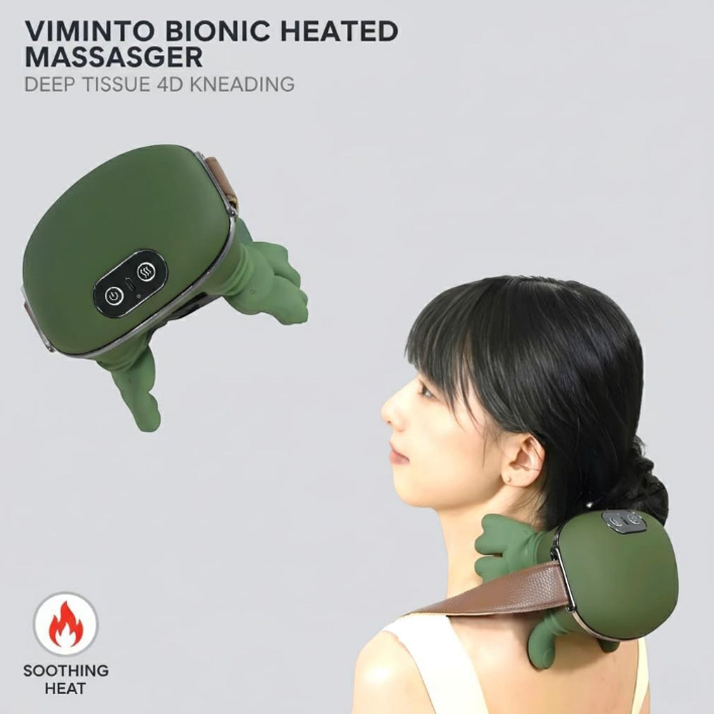 Neck & Shoulder Massager – Rechargeable Kneading with Heat Therapy