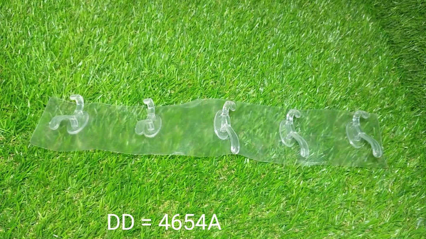 Heavy-Duty Adhesive Wall Hooks – Transparent & 5 Pc