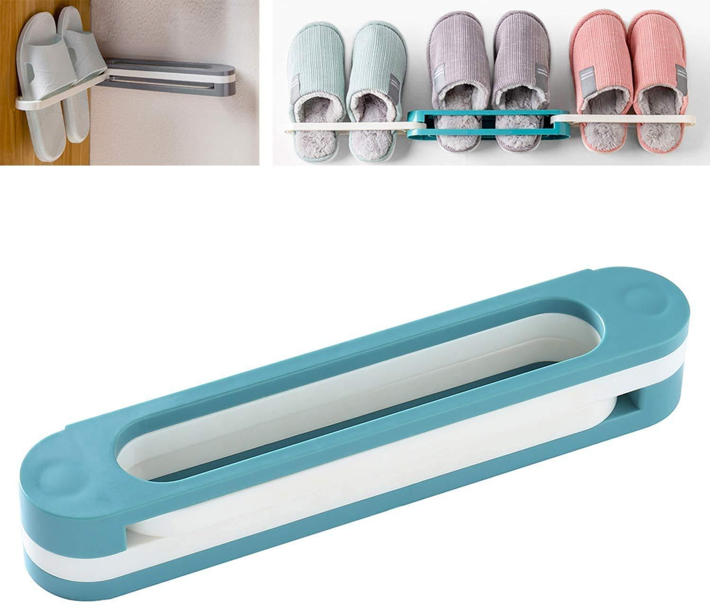 Space-Saving Folding Shoe Rack – Slipper Organizer