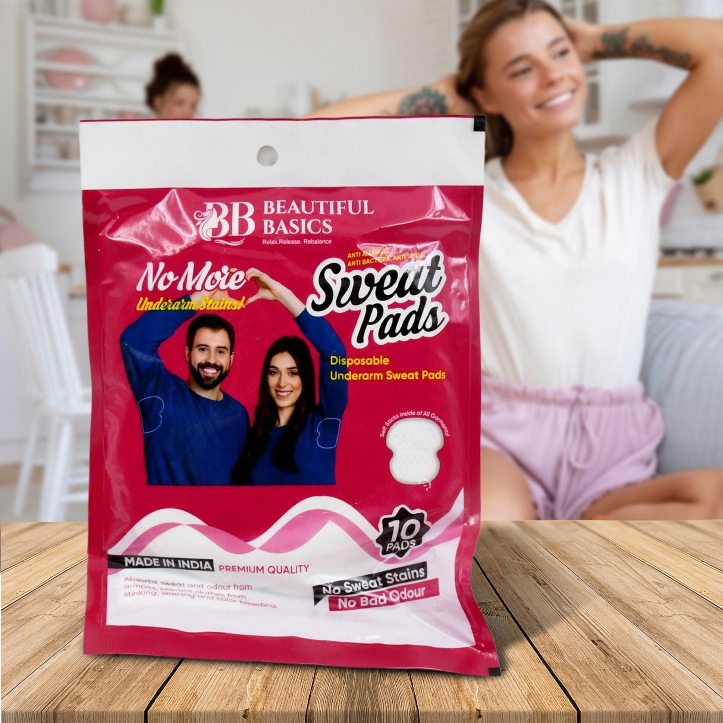 Underarm Sweat Pads – Highly Absorbent Disposable Cotton (10 Pack)