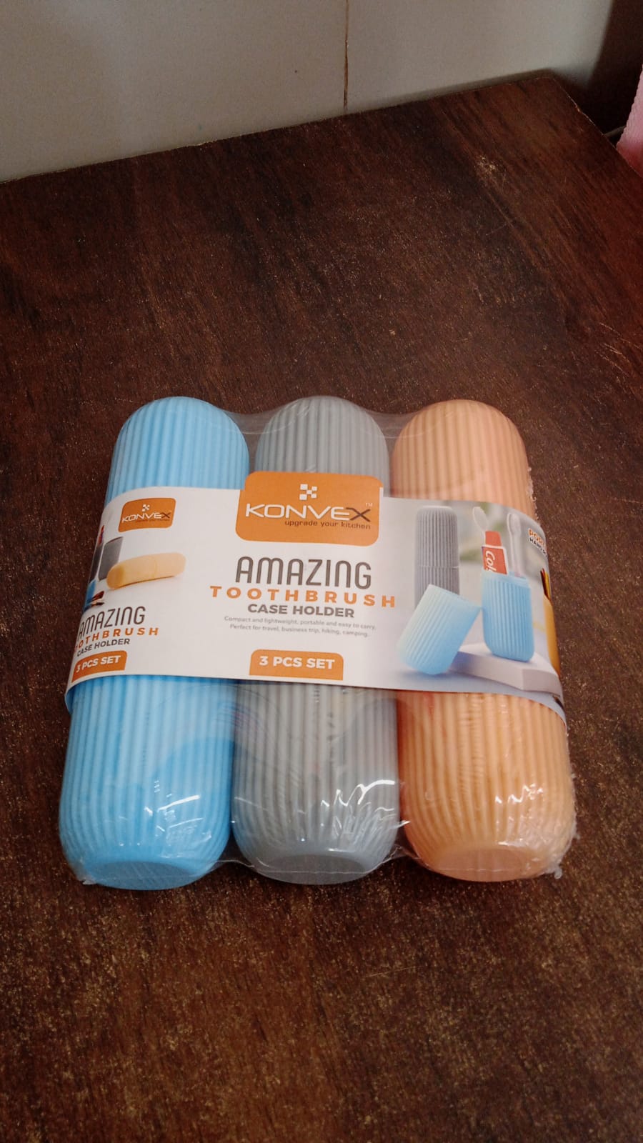 Travel Toothbrush Holder – 3 Pc Multicolor Kit