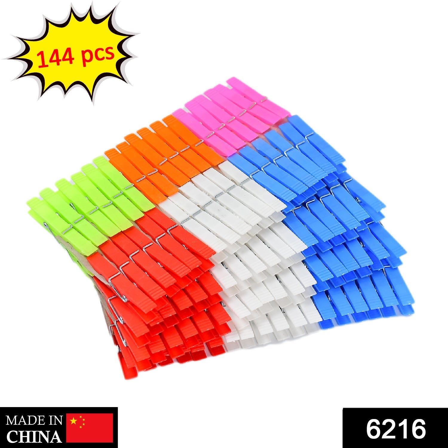 Heavy-Duty Plastic Clothes Clips – 144Pc Laundry Pegs - main product view
