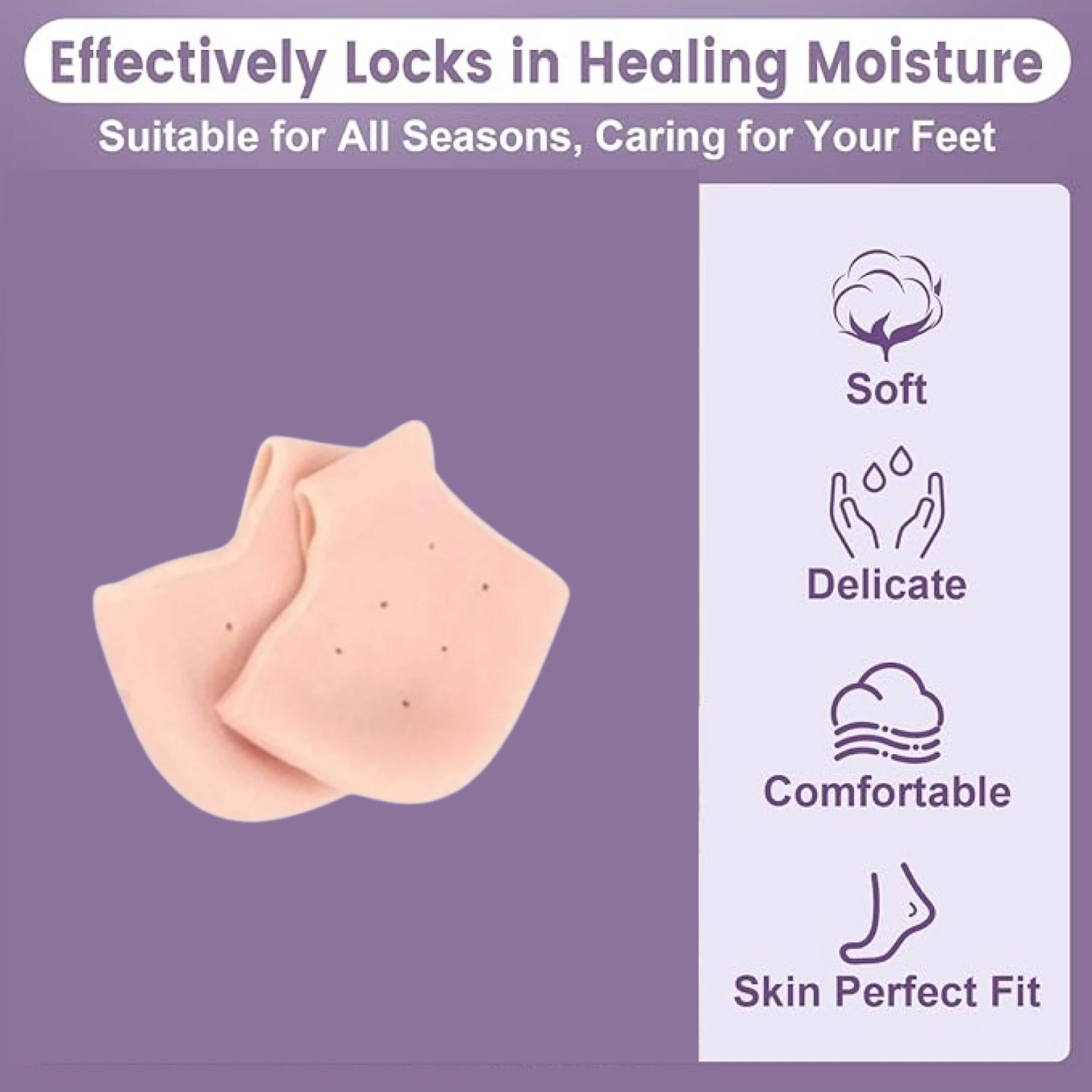 Silicone Heel Protectors – Anti-Crack Moisturizing Socks