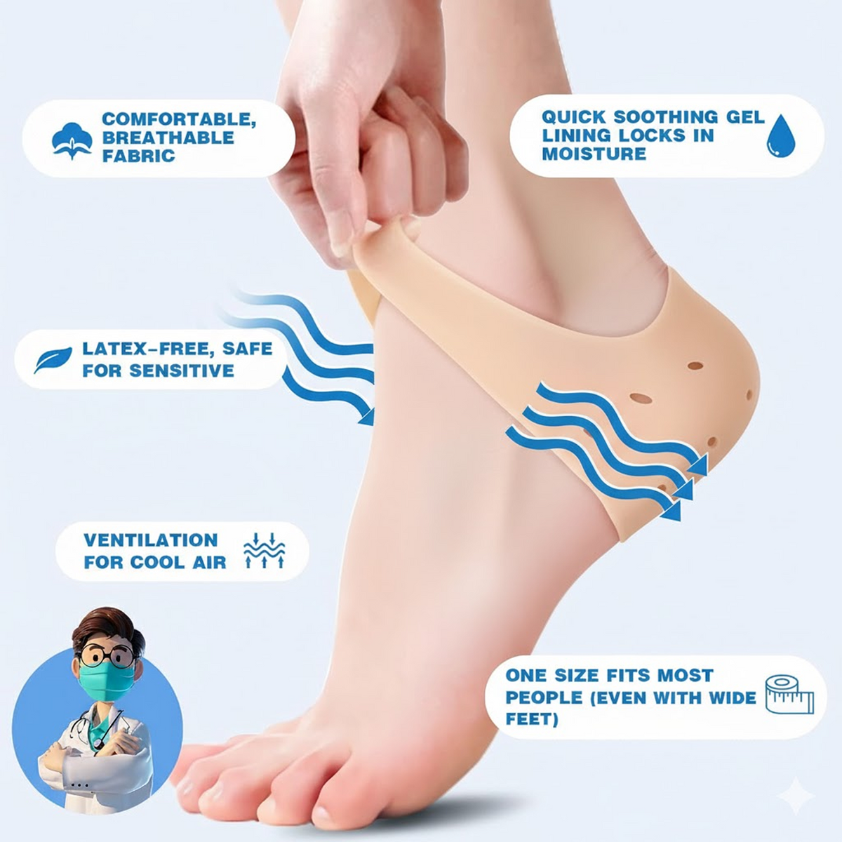 Silicone Gel Heel Socks – Cracked Heels Remedy