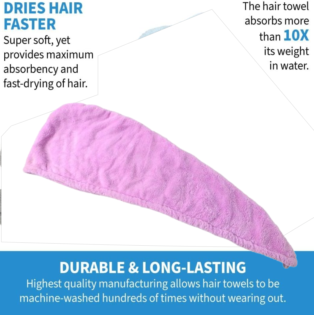 Microfiber Hair Drying Towel – Super Absorbent & Quick Dry