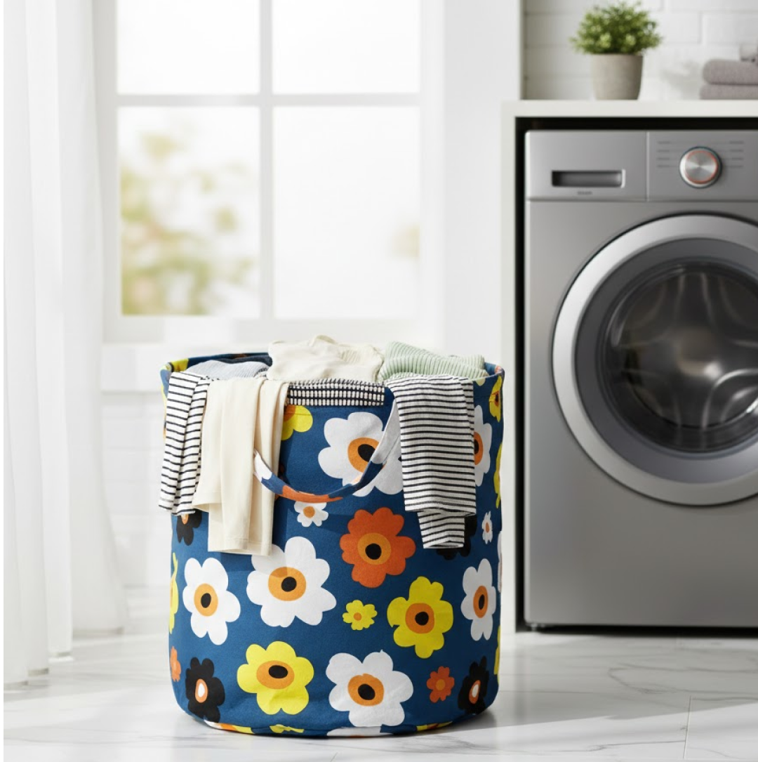 Space-Saving Canvas Laundry Bag for Home & Toy Storage