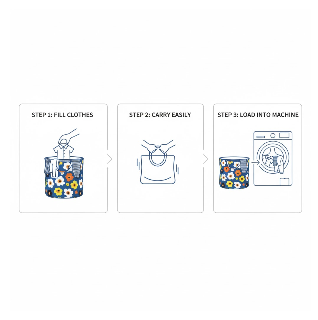 Space-Saving Canvas Laundry Bag for Home & Toy Storage