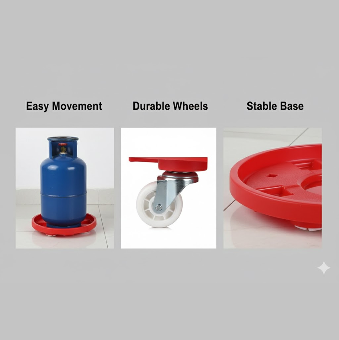 Premium-Finish Gas Cylinder Trolley – Movable Wheels
