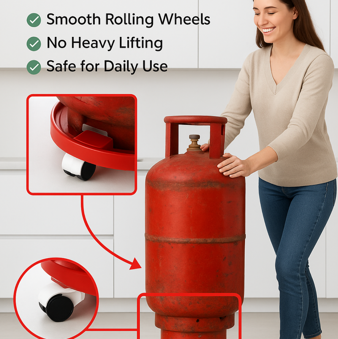Premium-Finish Gas Cylinder Trolley – Movable Wheels