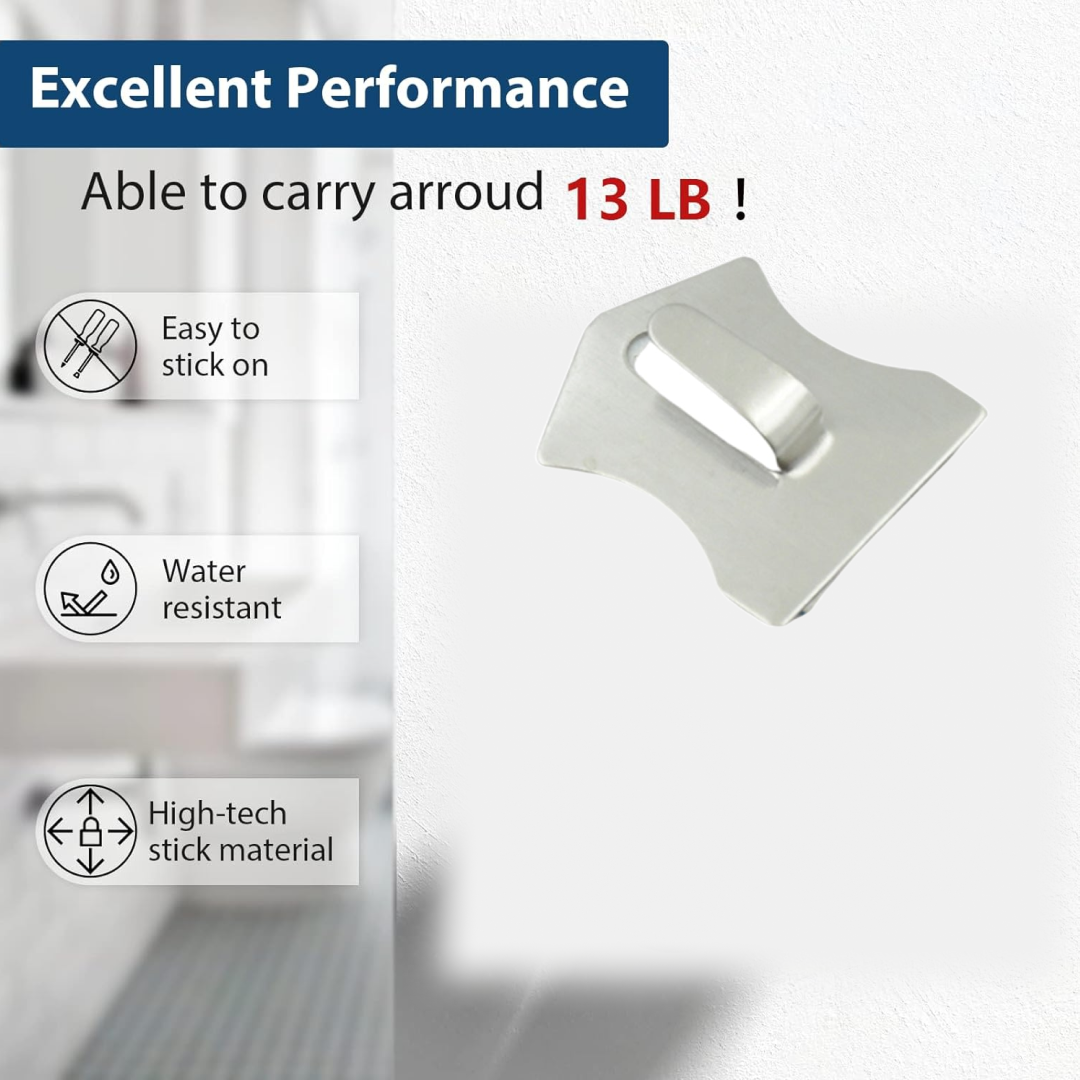 Heavy-Duty Stainless Steel Wall Hooks – Pc Set