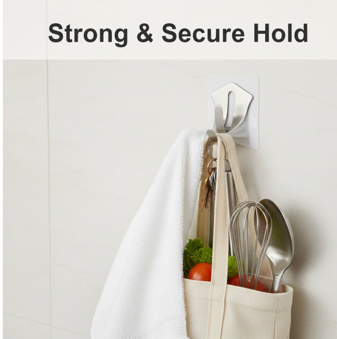 Heavy-Duty Stainless Steel Wall Hooks – Pc Set
