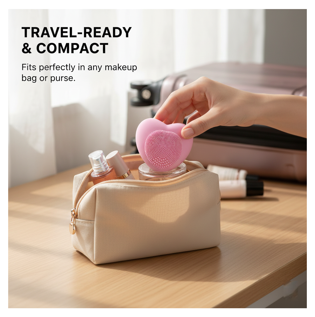 Silicone Face Wash Brush – Heart-Shaped Deep Cleansing | Glimmerly